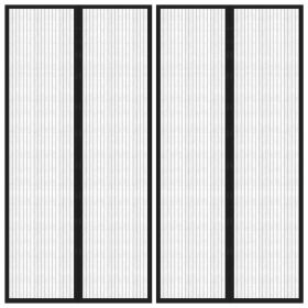 Insect Door Curtains 2 pcs with Magnet Blocks Black 86.6x39.4