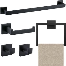 5 Piece Bathroom Towel Bar Set - SUS304 Stainless Steel Bath Towel Holder, 15.7 Inch Towel Racks for Bathroom Wall Mounted