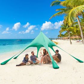 20 x 20 Feet Beach Canopy Tent with UPF50+ Sun Protection and Shovel (Color: Green)