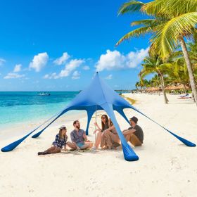 20 x 20 Feet Beach Canopy Tent with UPF50+ Sun Protection and Shovel (Color: Blue)