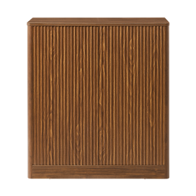 34.3" modern wavy sideboard, curved contour design storage cabinet, 2-door cabinet with storage function, suitable for kitchen/bedroom/living roo (Color: Walnut)
