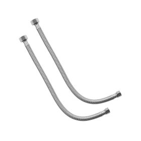 Bathroom Supplies Faucet Supply Line Connector Pipe (Type: 24 in Length 2 PCS, Color: Silver)